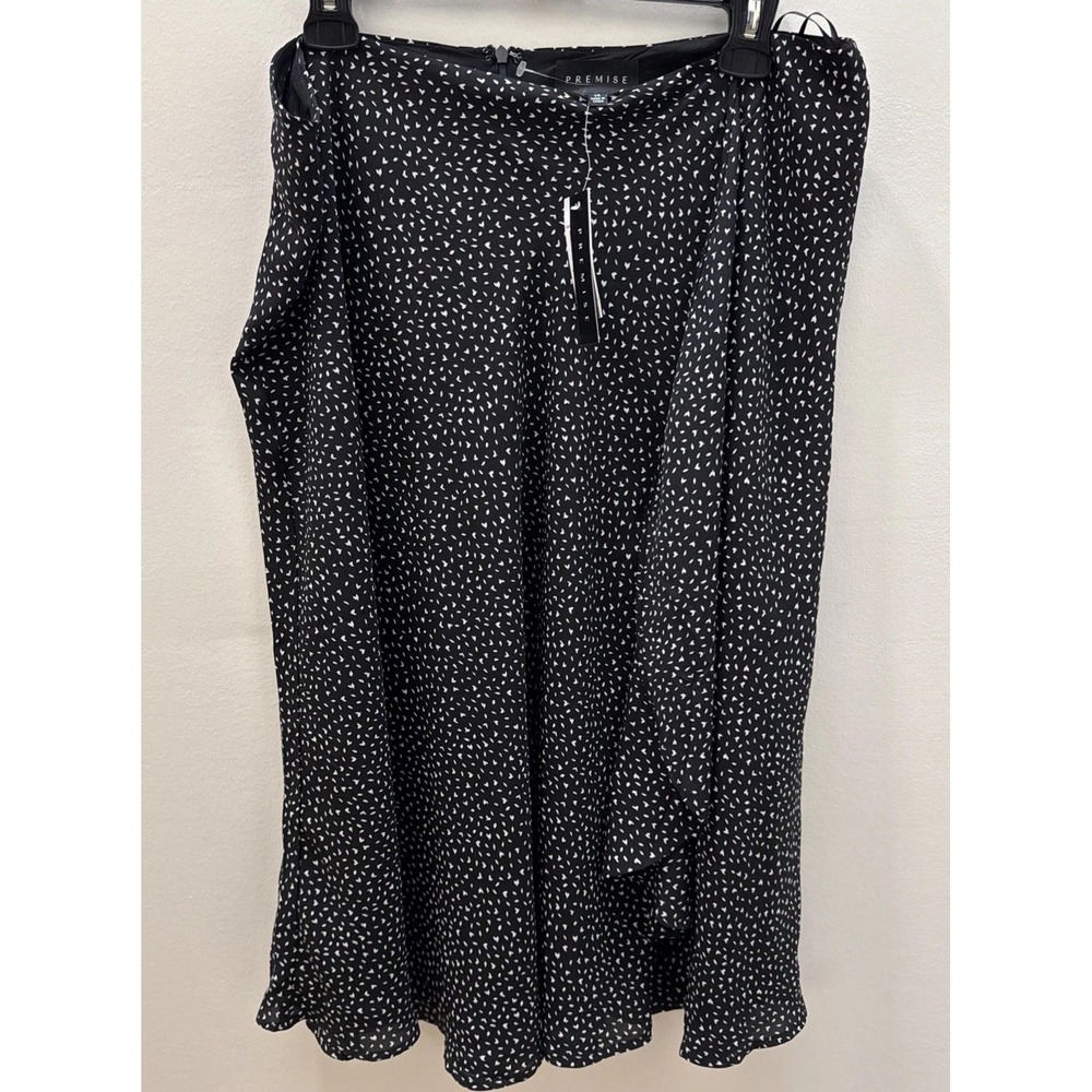 NWT Premise Womens Black White Casual Lined Designer Skirt Plus Size 14